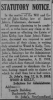 St. John's Daily Star Sep 4, 1918
Statutory Notice