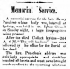 Henry Purchase memorial published in Twillingate Sun 1911