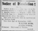 Dissolution of partnership with Walter Reid in barbershop, Dec 31, 1915
Evening Telegram