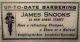 Ad for James Snooks' barber shop